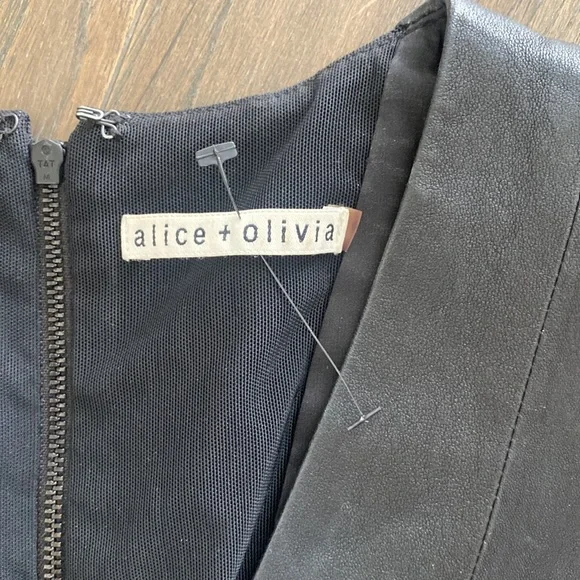 Alice olivia leather dress sz xs - Picture 3 of 4